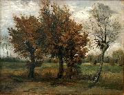 Vincent Van Gogh Autumn landscape with four trees oil